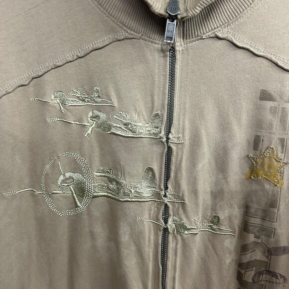 Oakley‎ Bomber Zip Jacket L Embroidered Planes Y2K Utility Distressed Archive - Picture 7 of 10